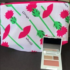 NWT CLINIQUE Eye/Blush Trio & Cute Floral Bag